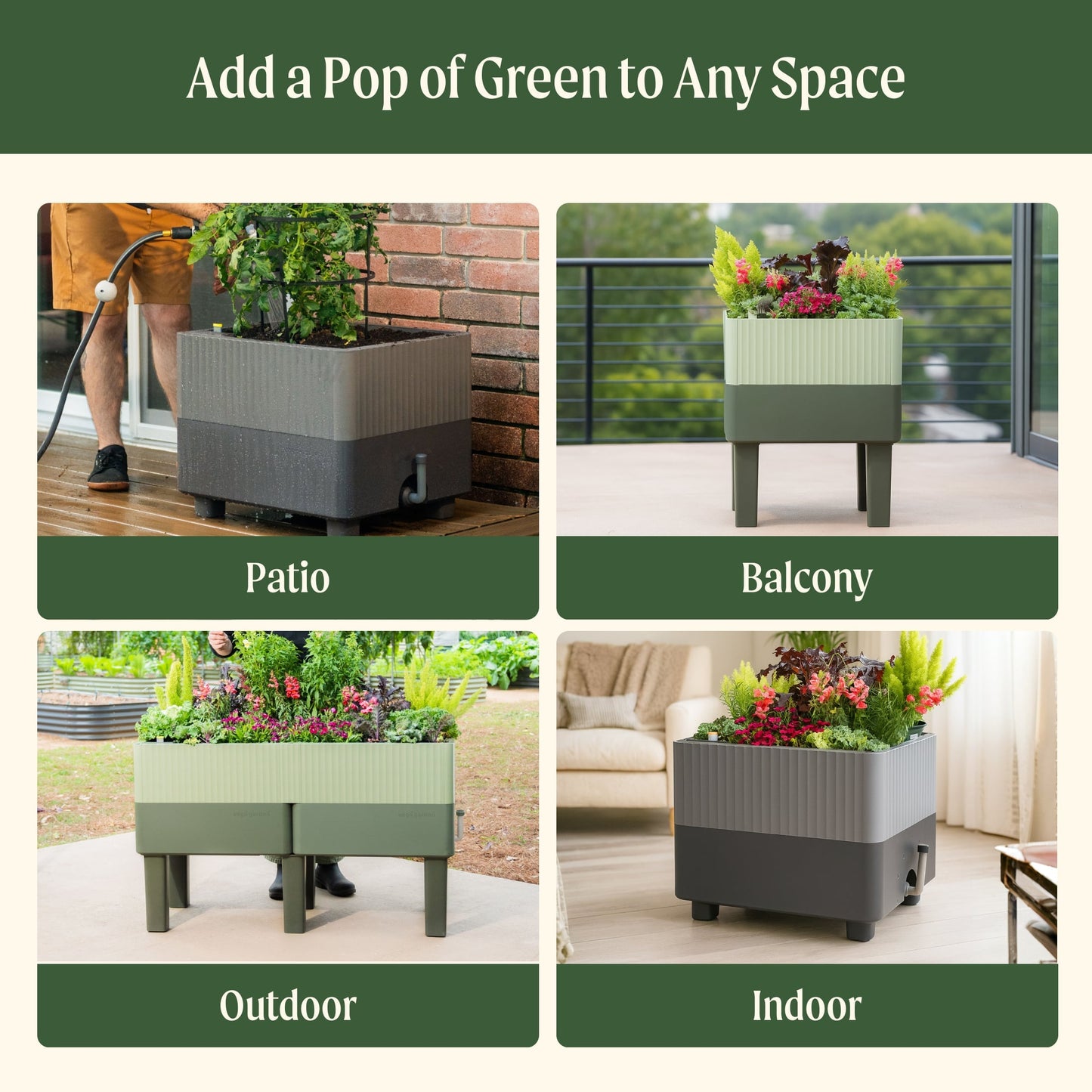 EZCube Self-Watering Planter 21" x 48"