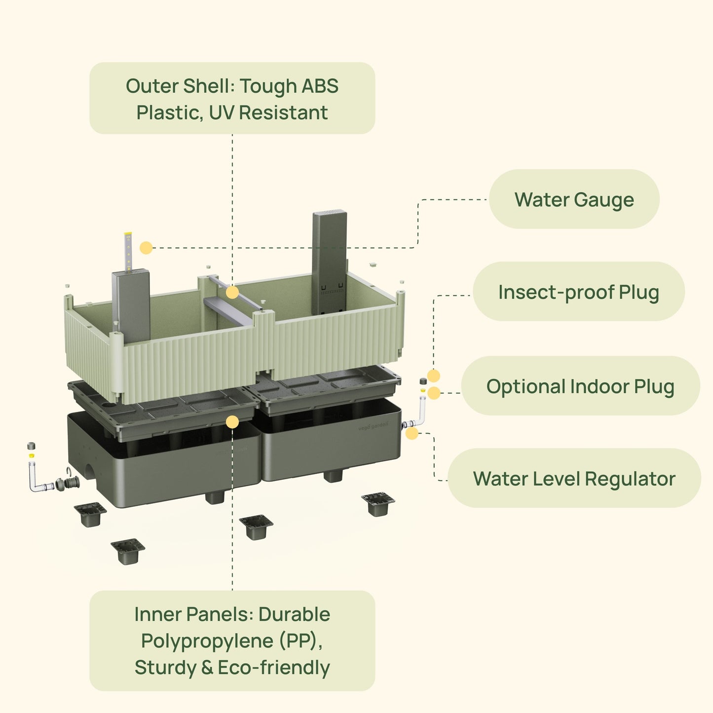 EZCube Self-Watering Planter 21" x 48"