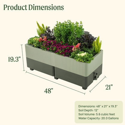 EZCube Self-Watering Planter 21" x 48"