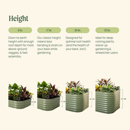 26" Tall 6 In 1 Medium Modular Metal Raised Garden Bed Kit