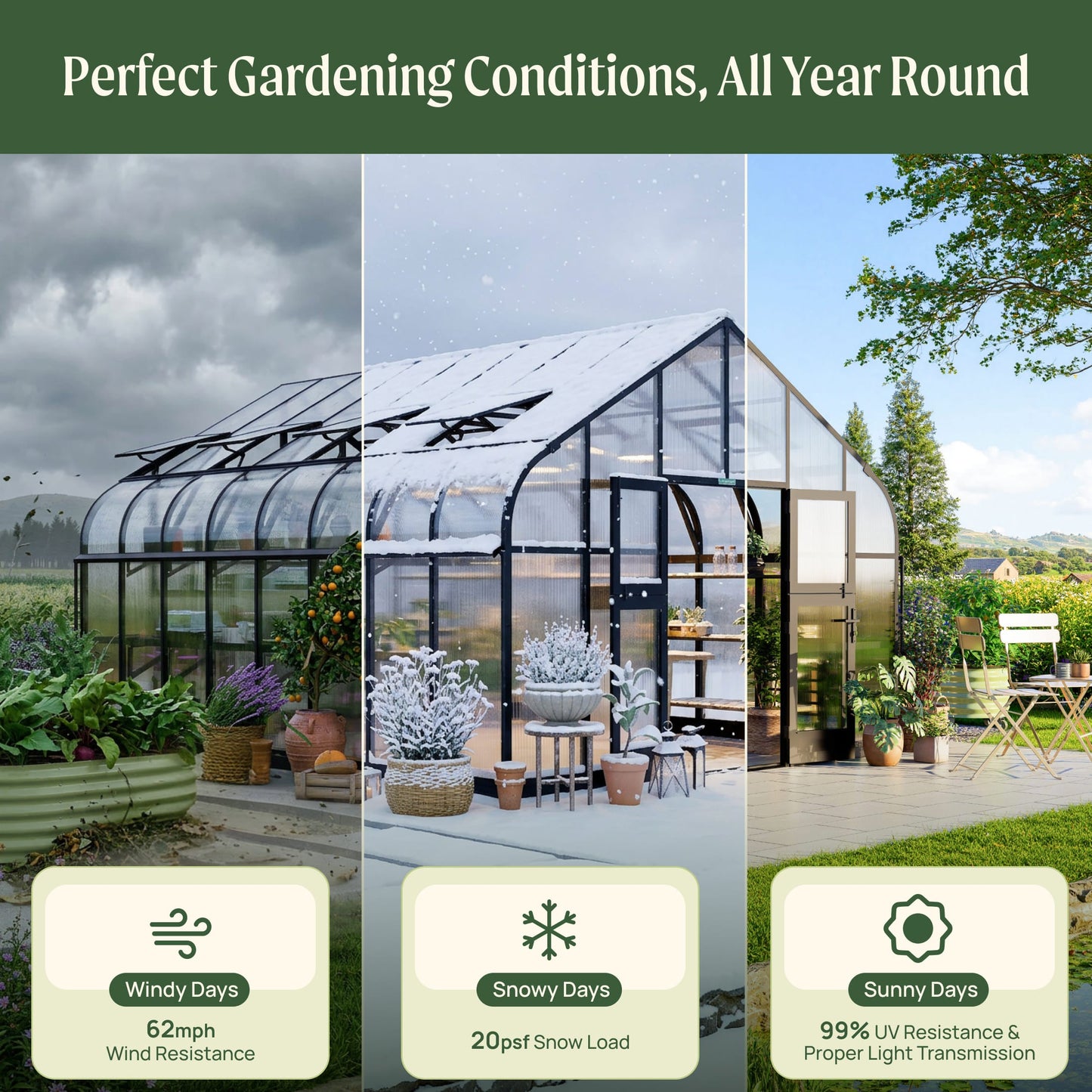 Vego Grand Pacific Greenhouse - 12.5ft Wide