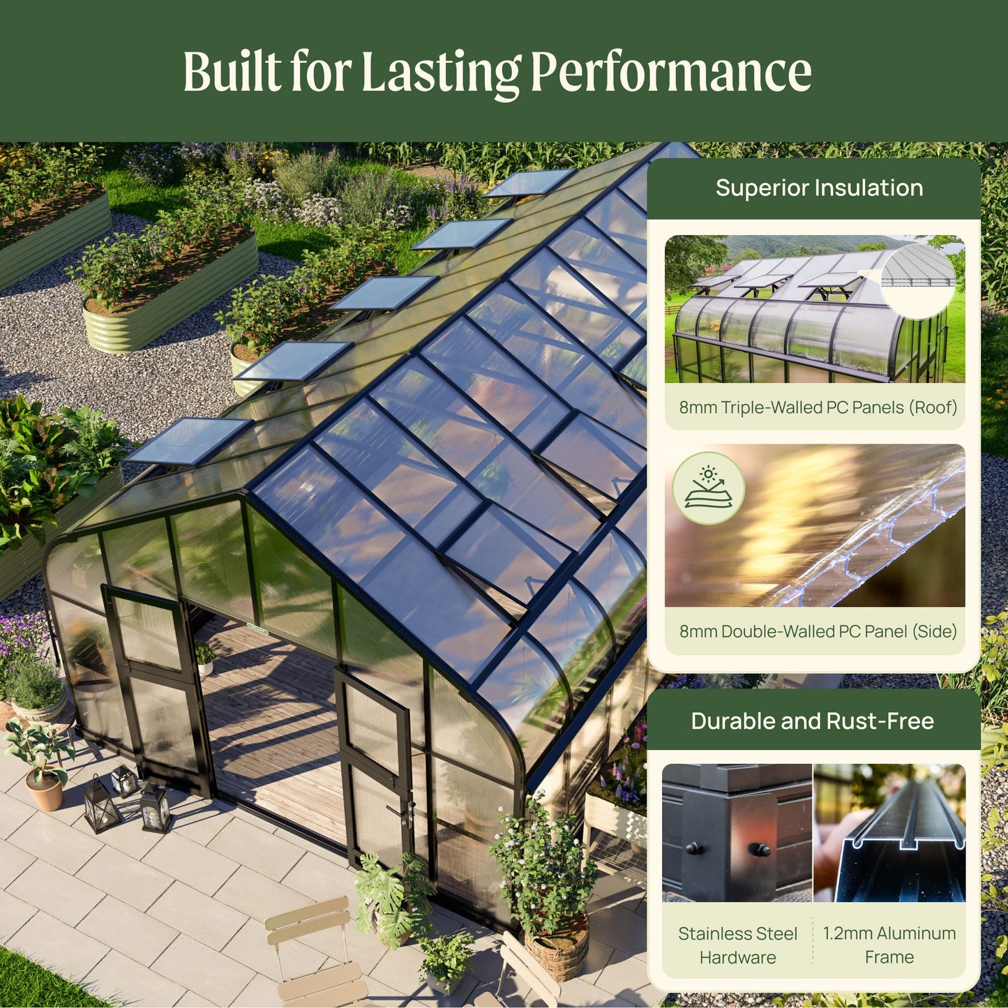 Vego Grand Pacific Greenhouse - 12.5ft Wide