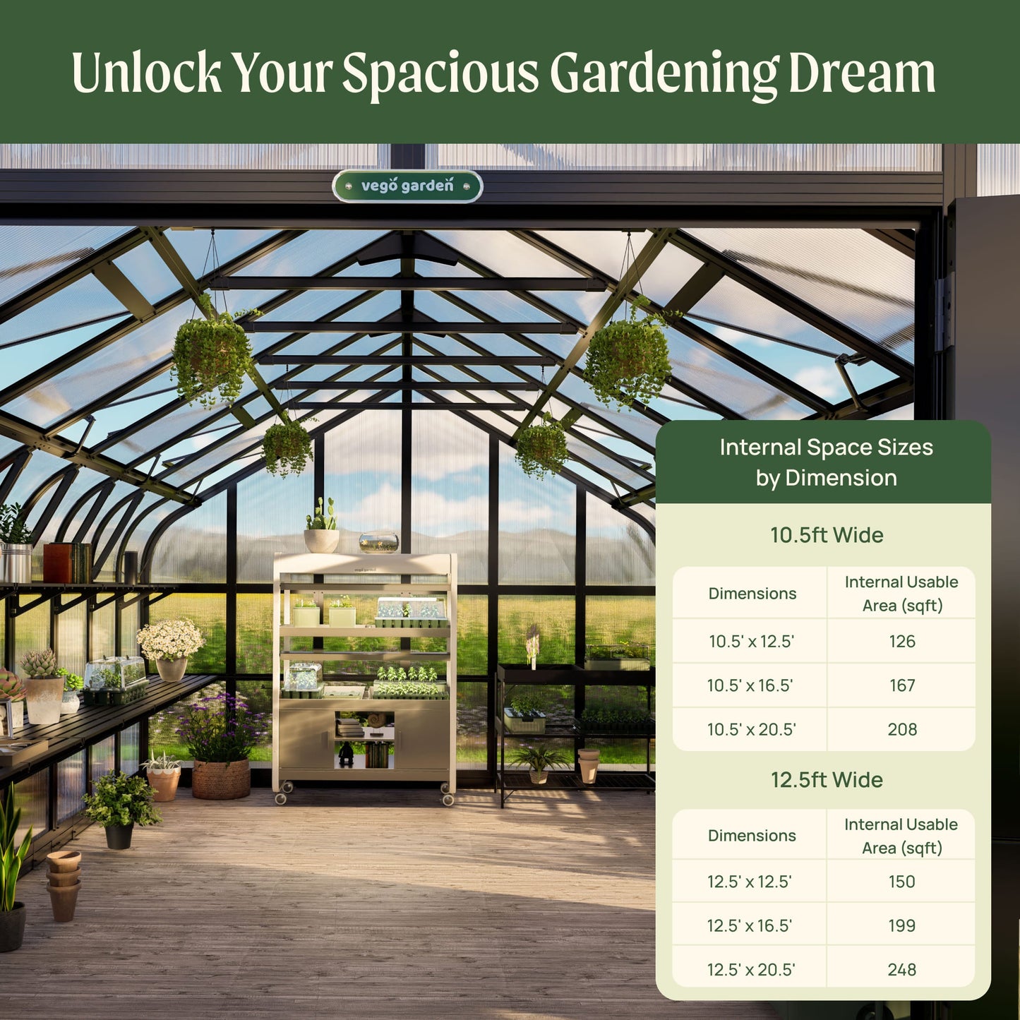Vego Grand Pacific Greenhouse - 12.5ft Wide