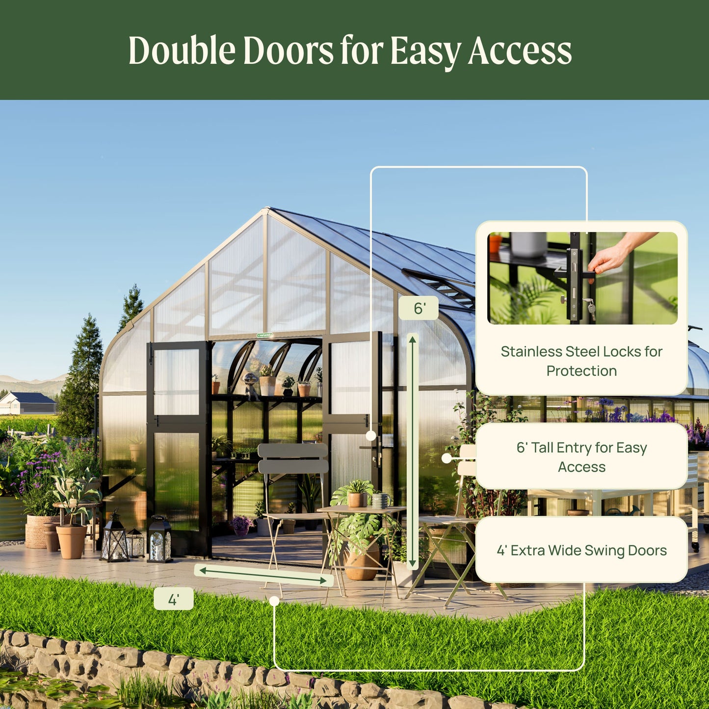 Vego Grand Pacific Greenhouse - 12.5ft Wide