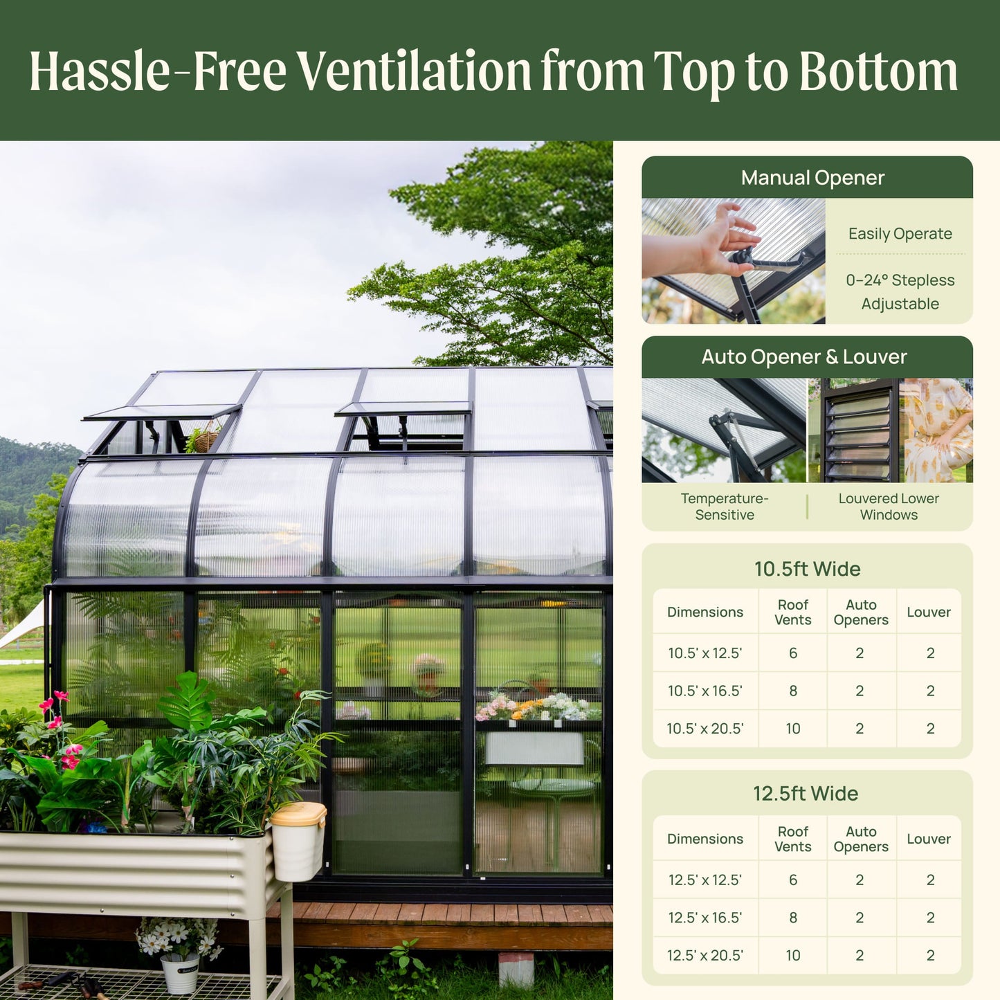 Vego Grand Pacific Greenhouse - 12.5ft Wide