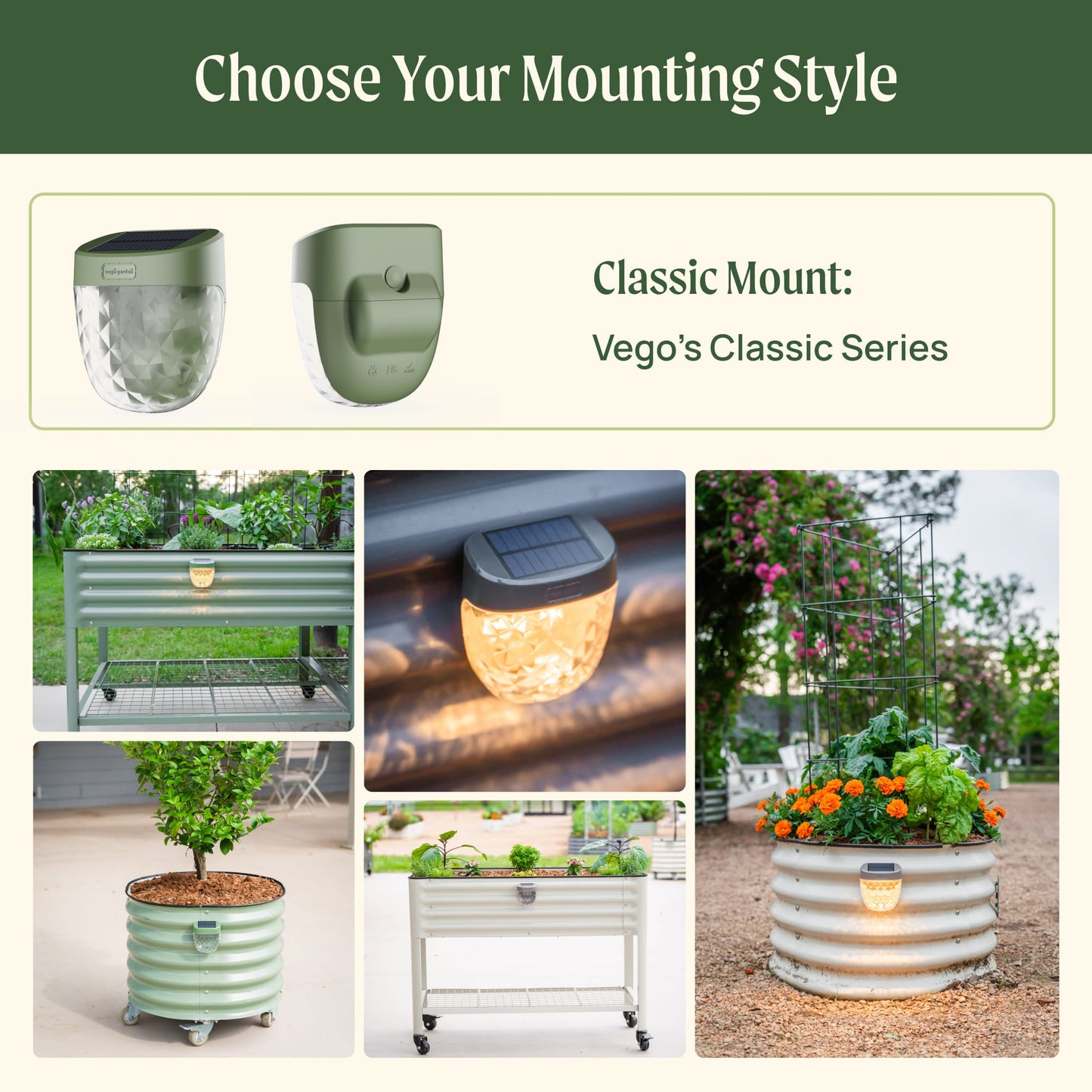 Diamond Garden Solar Light - Classic Mount
