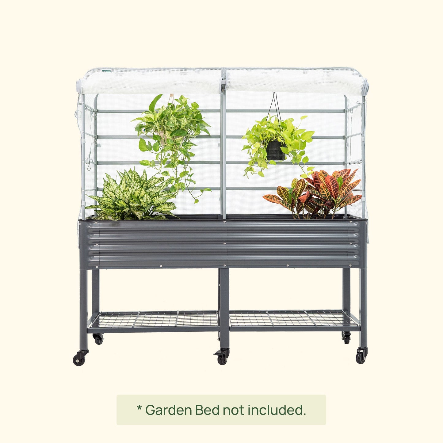 Greenhouse Frost Cover & Trellis System for Elevated Bed