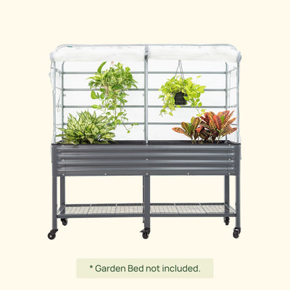 Greenhouse Frost Cover & Trellis System for Elevated Bed