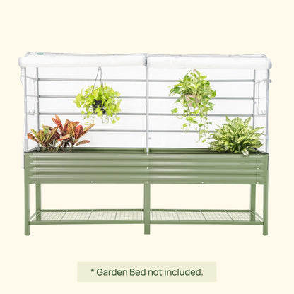 Greenhouse Frost Cover & Trellis System for Elevated Bed