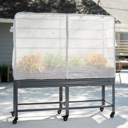 Greenhouse Frost Cover & Trellis System for Elevated Bed