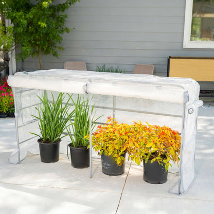Greenhouse Frost Cover & Trellis System for Elevated Bed
