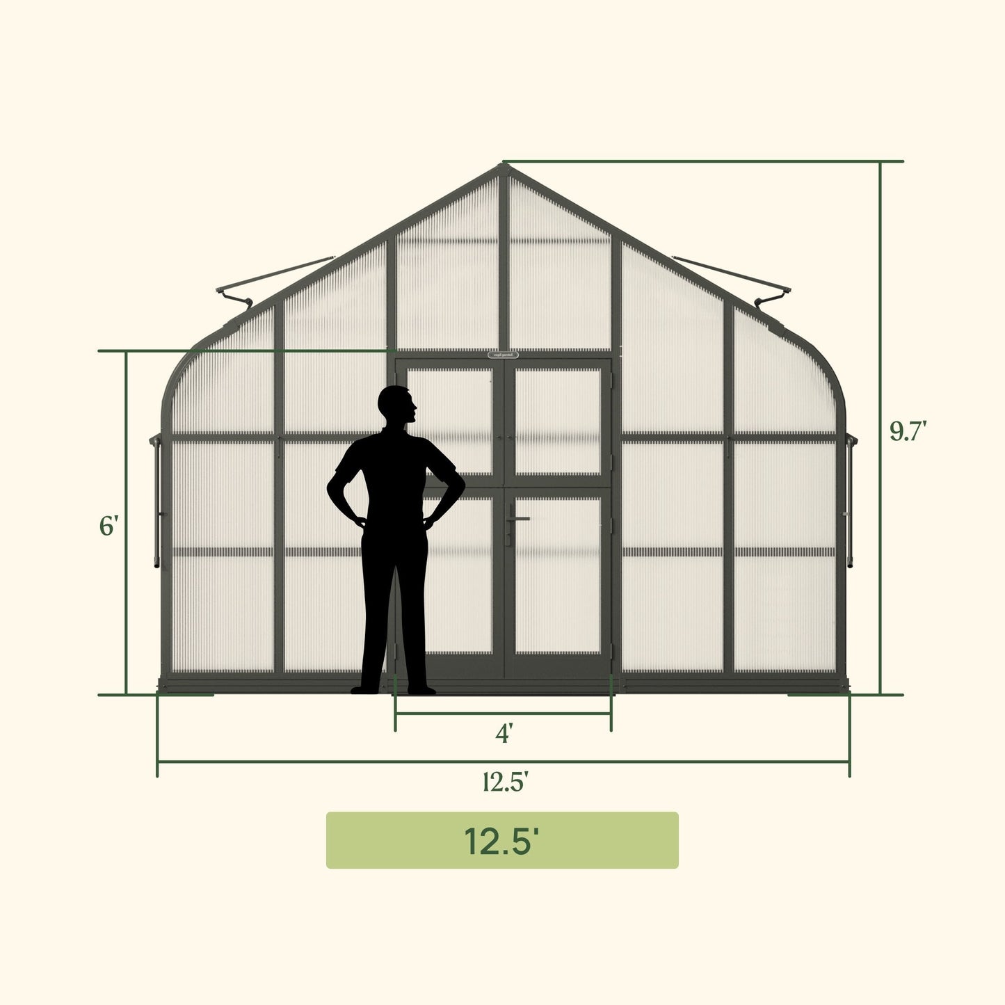 Vego Grand Pacific Greenhouse - 12.5ft Wide