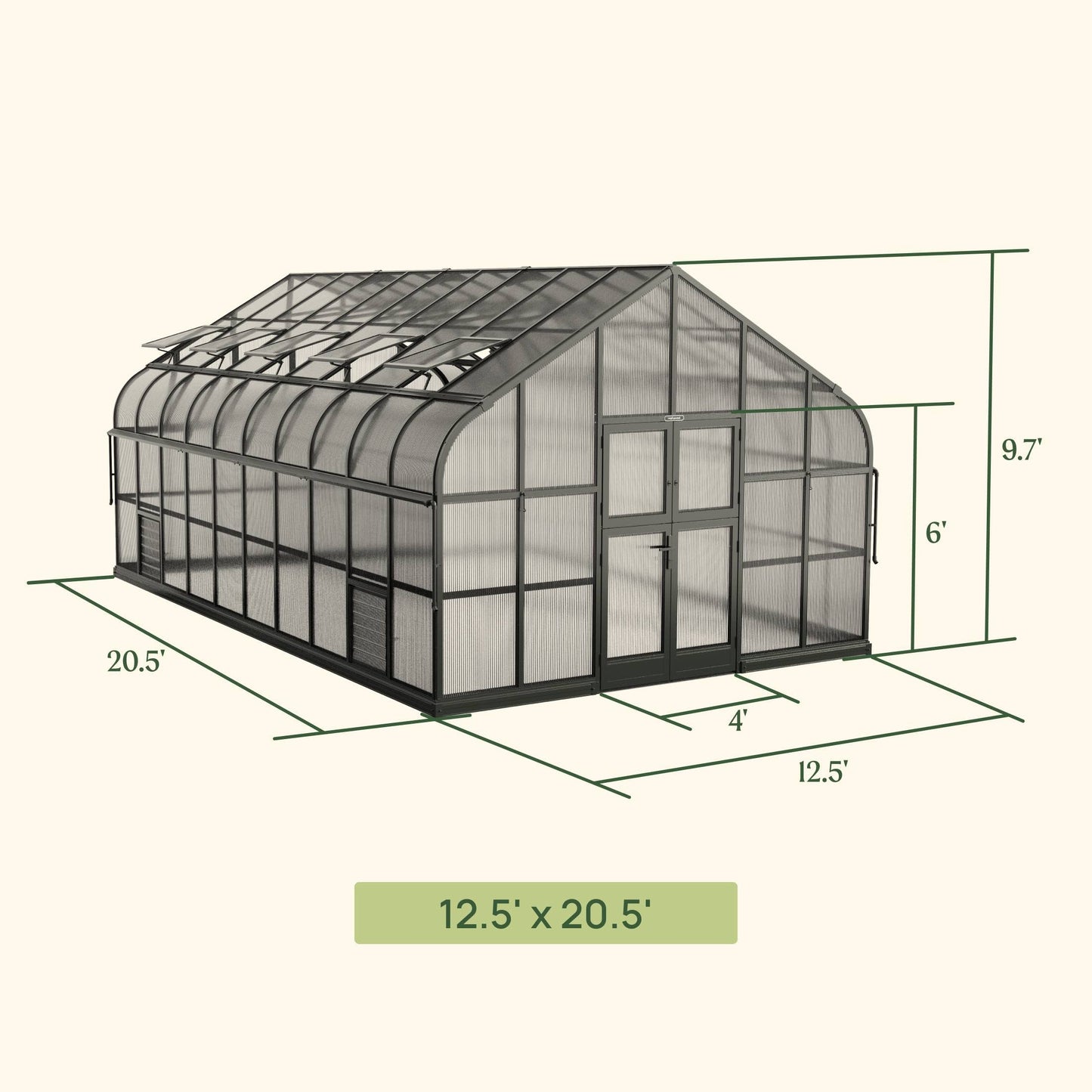 Vego Grand Pacific Greenhouse - 12.5ft Wide