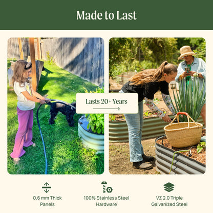 26" Tall 6 In 1 Medium Modular Metal Raised Garden Bed Kit