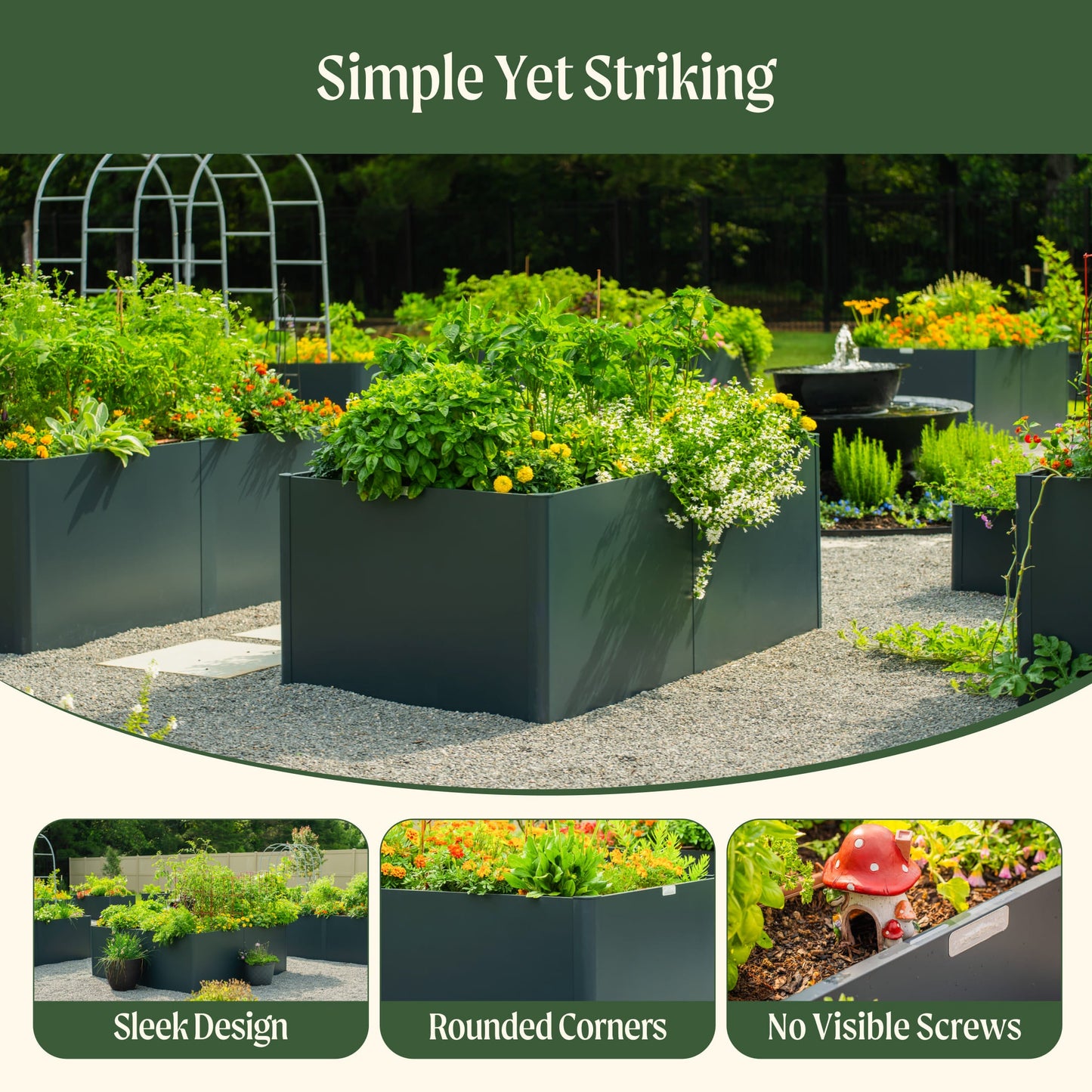 32" Extra Tall Modern Pro 27" x 83" Metal Raised Garden Bed