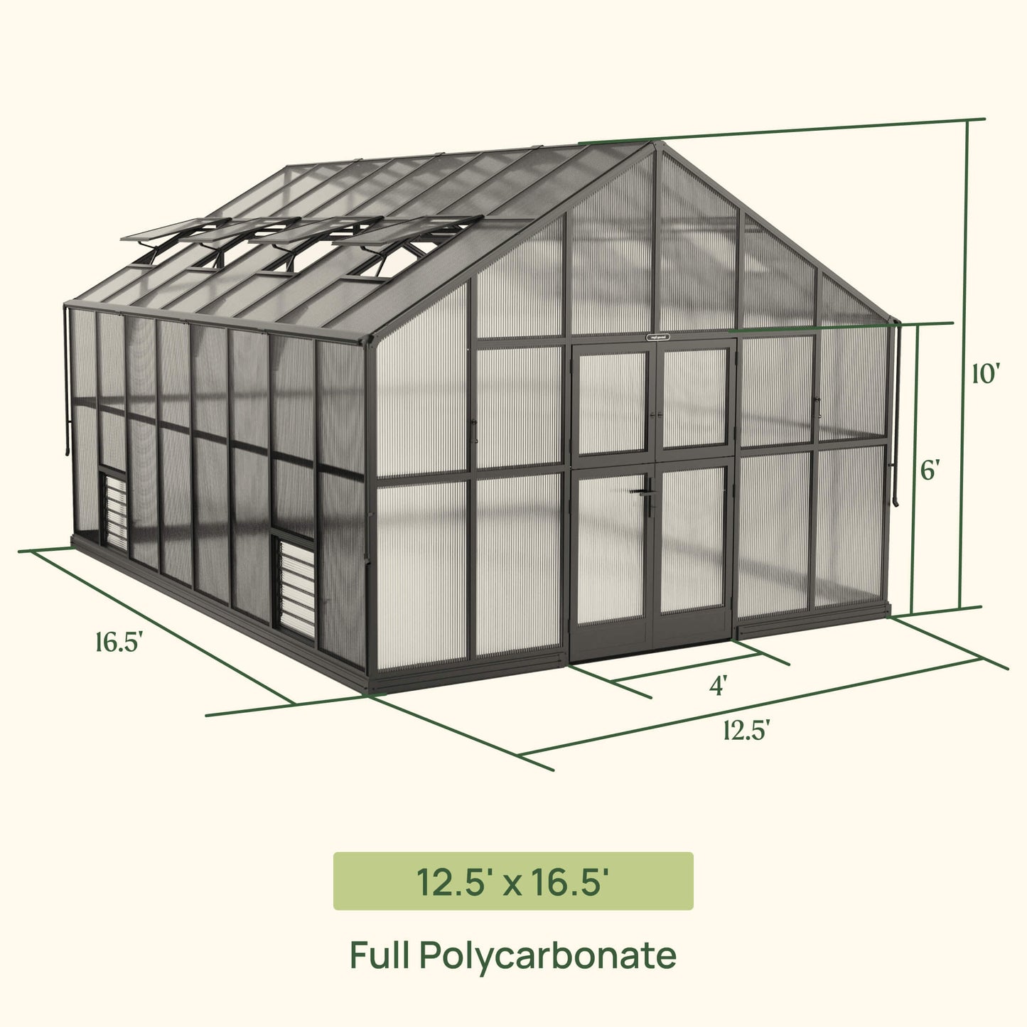 Vego Grand Victorian Greenhouse - 12.5ft Wide