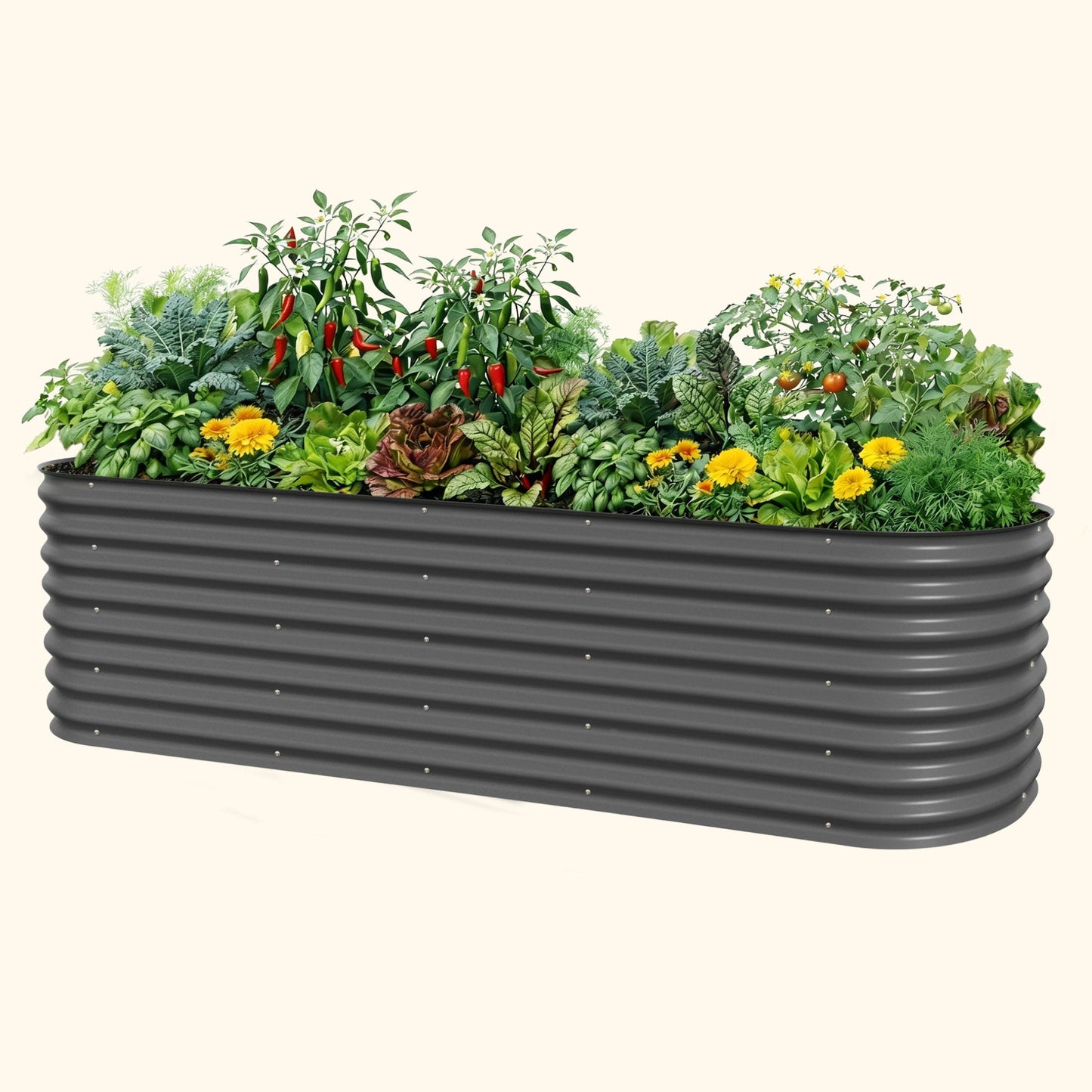 26" Tall 10 In 1 Jumbo Modular Metal Raised Garden Bed Kit