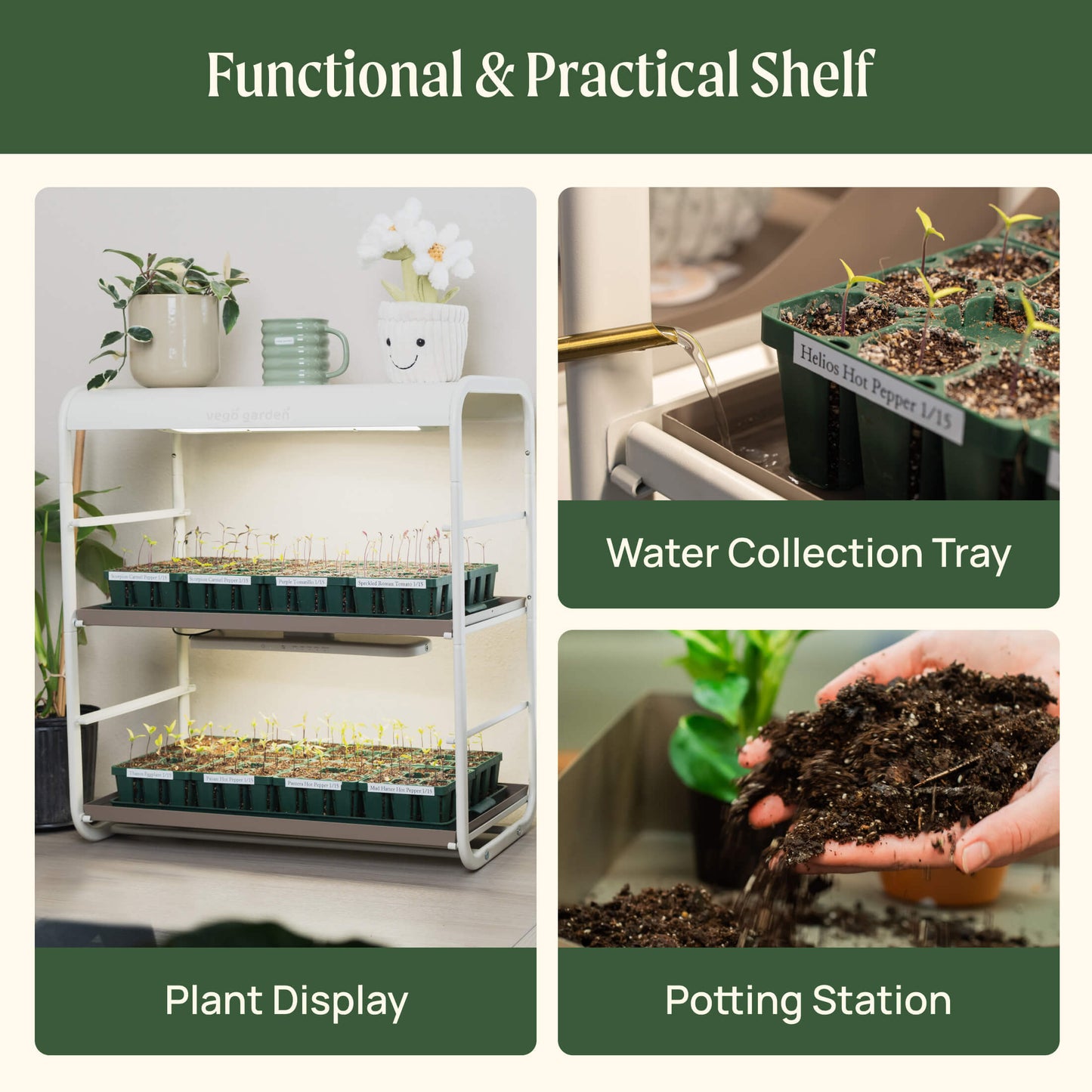 2 Tier Tabletop Grow Light Garden